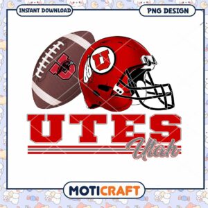Utah Utes Football Helmet PNG Design Instant Download