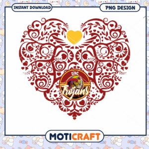 USC Trojans Heart Design Instant Download PNG Art