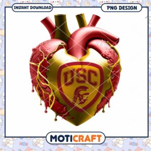 USC Heart Design PNG Instant Download Art Print