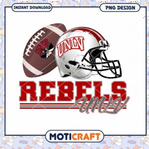 UNLV Rebels Football Helmet and Ball PNG Design Download