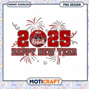 UNLV Rebels 2025 Happy New Year PNG Design Download