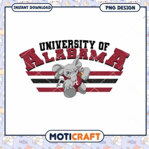 University of Alabama Cartoon Elephant PNG Design File