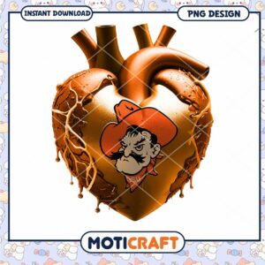 Unique Orange Heart PNG Design for Instant Download