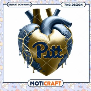 Unique Heart Design with Pitt Logo Instant Download PNG