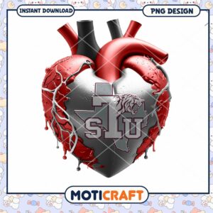 Unique Heart Design with Texas State Outline PNG Image