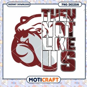Unique Bulldog Design They Not Like Us PNG Download