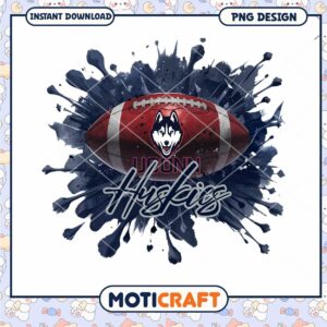 UConn Huskies Football PNG Design Instant Download Art