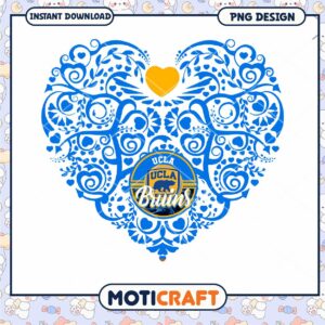 UCLA Bruins Heart Design PNG Instant Download Art