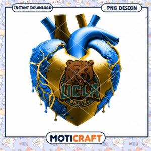UCLA Bruins Heart Design PNG for Instant Download