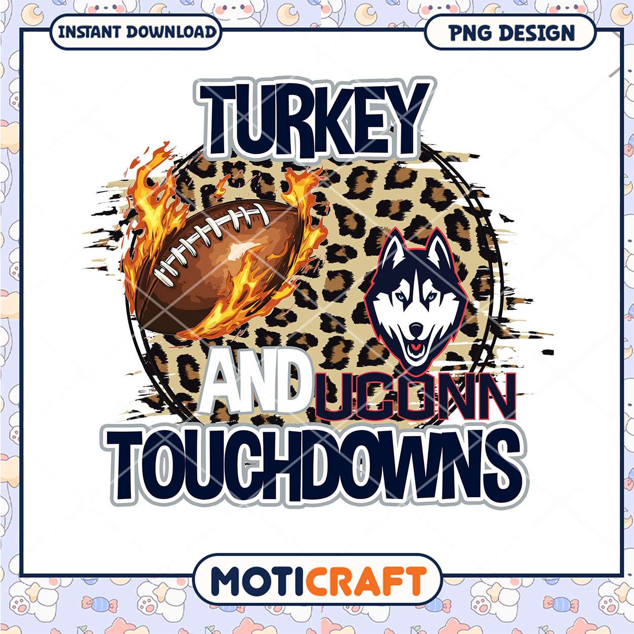Turkey Touchdowns UConn Football PNG Design Download Turkey Touchdowns UConn Football PNG Design Download