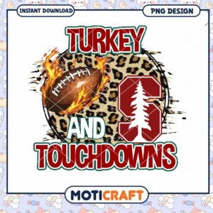 Turkey Touchdowns PNG Design for Thanksgiving Fun