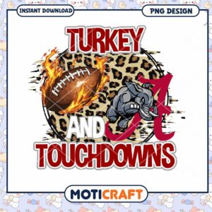 Turkey Touchdowns Football PNG for Thanksgiving Fun