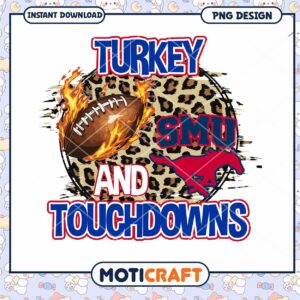 Turkey and Touchdowns SMU Football PNG Design Download