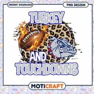Turkey and Touchdowns PNG Instant Download Design