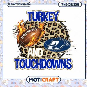 Turkey and Touchdowns PNG Design Instant Download Art