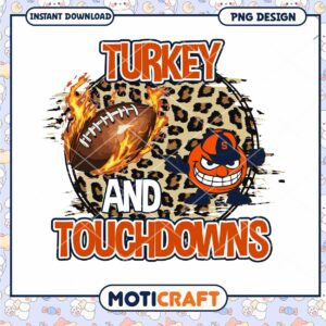 Turkey and Touchdowns PNG Design for Thanksgiving Fun