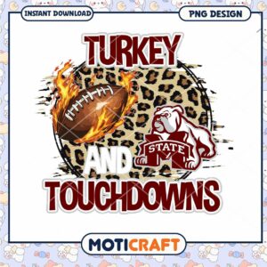 Turkey and Touchdowns Football PNG Graphic Download