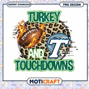 Turkey and Touchdowns Football PNG Instant Download Art