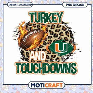 Turkey and Touchdowns Football PNG Downloadable Design