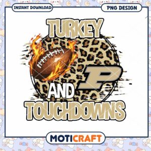 Turkey and Touchdowns Football PNG Graphic Design Download