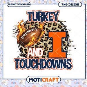 Turkey and Touchdowns Football PNG Download Design