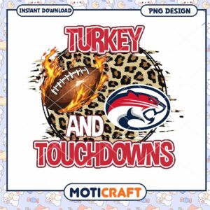 Turkey and Touchdowns Football PNG Design for Download