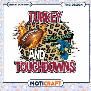 Turkey and Touchdowns Football PNG Design Download
