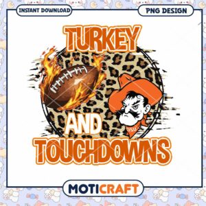 Turkey and Touchdowns Football Fun PNG Download Design