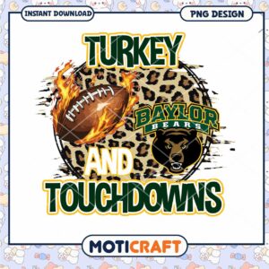 Turkey and Touchdowns Baylor Bears PNG Design Download