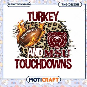 Turkey and MSU Touchdowns PNG Design for Gamers