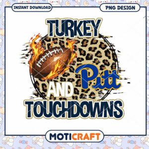 Turkey and Pitt Touchdowns Football PNG Download Design