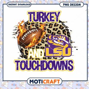Turkey and LSU Touchdowns PNG Design for Download