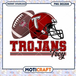 Troy Trojans Football Helmet and Ball PNG Design Download