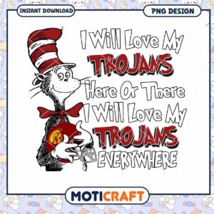 Trojans Love Design PNG for Football Fans and Supporters