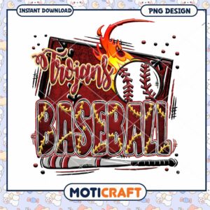 Trojans Baseball PNG Design Instant Download Art