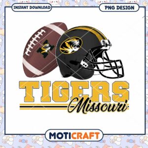 Tigers Missouri Football Helmet and Ball PNG Design