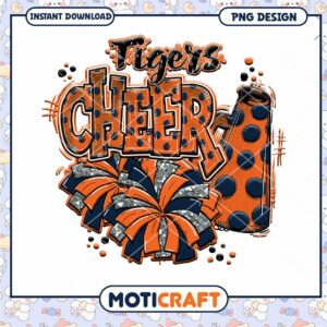 Tigers Cheer PNG Design for Sports and Spirit Wear