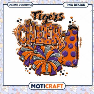 Tigers Cheer Pom Pom Design Instant Download PNG Art