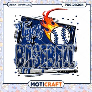 Tigers Baseball Instant Download PNG Design Artwork