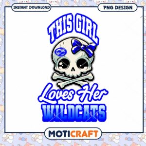 This Girl Loves Her Wildcats Skull PNG Design Download