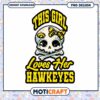 This Girl Loves Her Hawkeyes Skull PNG Design Download