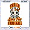 This Girl Loves Her Cardinals Skull Design PNG Download