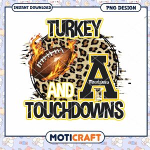 Thanksgiving Turkey Touchdowns Football PNG Design Download