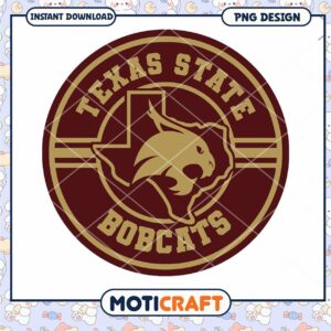 Texas State Bobcats Logo Design for Instant Download PNG