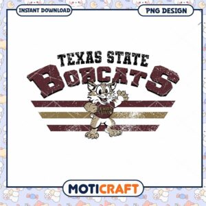 Texas State Bobcats Mascot PNG Download Design 45x50