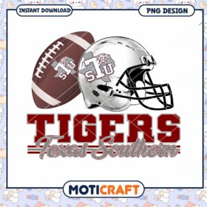 Texas Southern Tigers Football PNG Design Instant Download