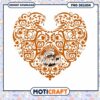 Texas Longhorns Heart Design PNG Instant Download Art