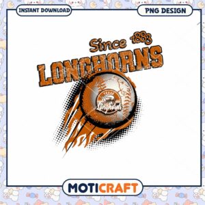 Texas Longhorns Baseball Design Since 1883 PNG Art