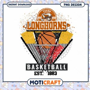 Texas Longhorns Basketball PNG Design Instant Download
