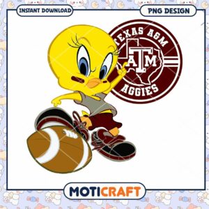 Texas A&M Aggies Tweety Bird PNG Instant Download Design